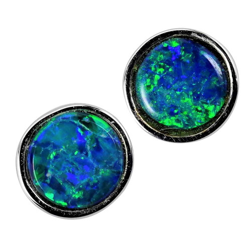 SPARKLING SISTERS STERLING SILVER AUSTRALIAN OPAL STUD EARRINGS