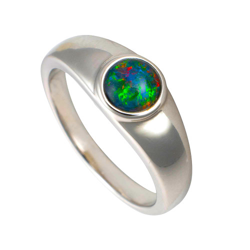 INFINITE GALAXIES STERLING SILVER AUSTRALIAN OPAL RING