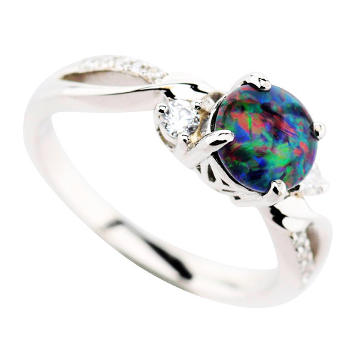 COLOR COSMO STERLING SILVER AUSTRALIAN OPAL RING