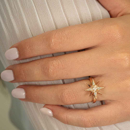 MARIGOLD 14KT ROSE GOLD PLATED AUSTRALIAN WHITE OPAL RING