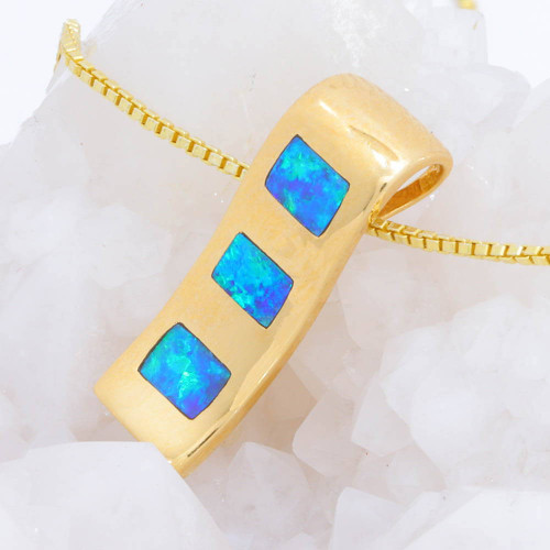 * ODISEA 14KT YELLOW GOLD  OPAL NECKLACE