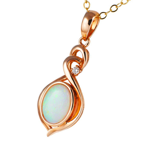 White gold and sales opal necklace