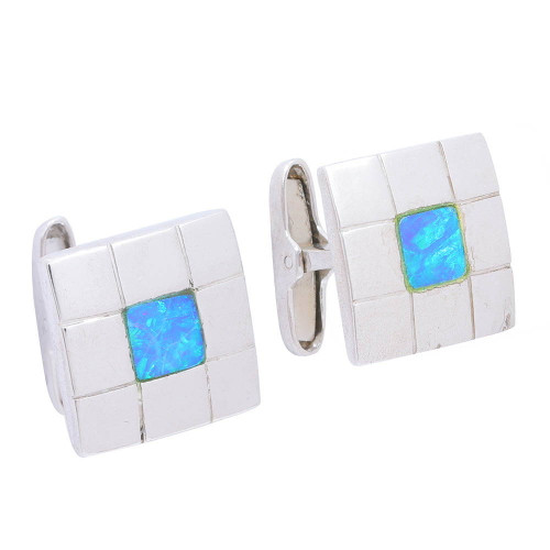 BY THE SEA STERLING SILVER AUSTRALIAN OPAL CUFFLINKS