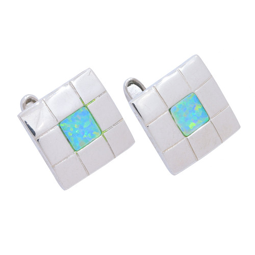 CLEAN WATER STERLING SILVER AUSTRALIAN OPAL CUFFLINKS