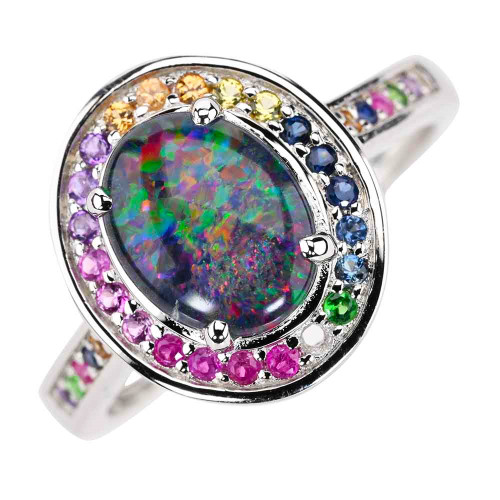 MR JONES STERLING SILVER AUSTRALIAN OPAL RING