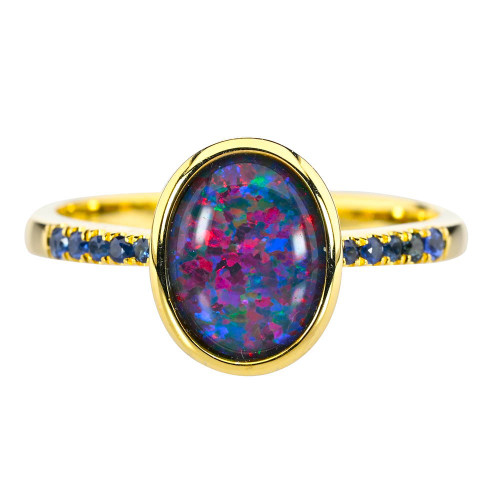 SWEETOOTH 18KT GOLD PLATED AUSTRALIAN OPAL RING