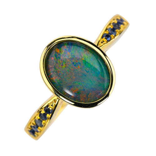 CARAMEL APPLE 18KT GOLD PLATED AUSTRALIAN OPAL RING