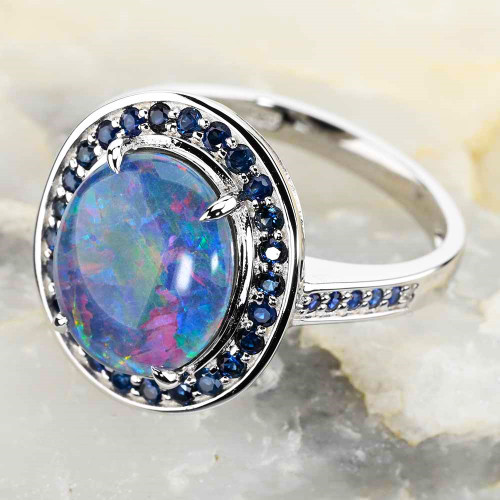 CONFECTIONARY STERLING SILVER AUSTRALIAN OPAL RING