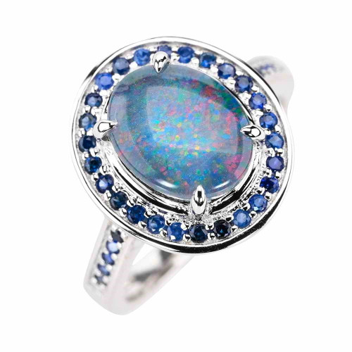 COLOR CHEW STERLING SILVER AUSTRALIAN OPAL RING