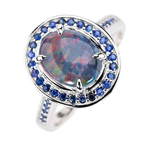 POPSWEET STERLING SILVER AUSTRALIAN OPAL RING