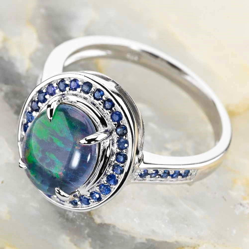 POPSWEET STERLING SILVER AUSTRALIAN OPAL RING