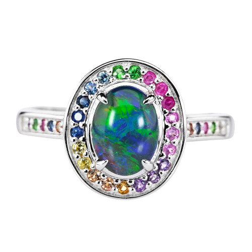 SWEET TRAP STERLING SILVER AUSTRALIAN OPAL RING