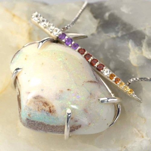 30 MILLION YEAR OLD OPALIZED SHELL PENDANT