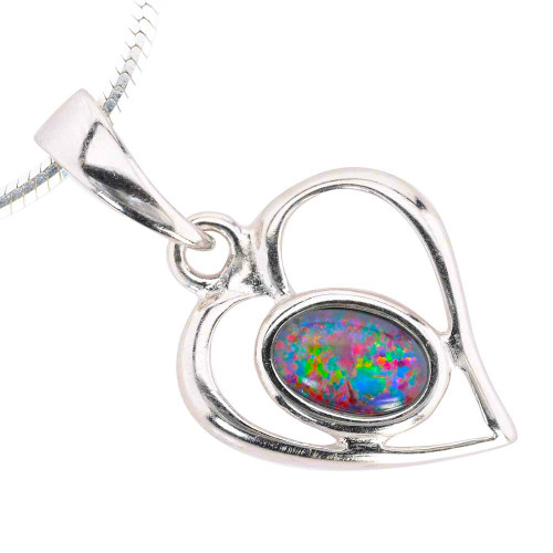 PASSIONATE ROMANCE STERLING SILVER AUSTRALIAN OPAL NECKLACE