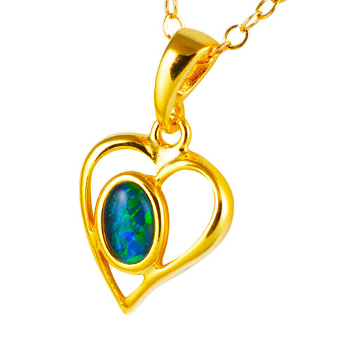 * AMORE 18KT GOLD PLATED AUSTRALIAN OPAL NECKLACE