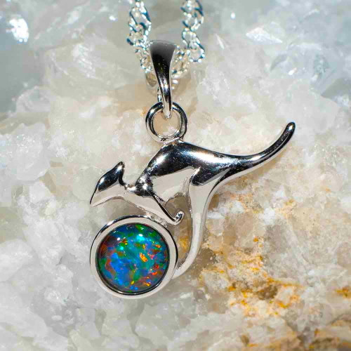 * JOEY JEWEL STERLING SILVER AUSTRALIAN OPAL NECKLACE