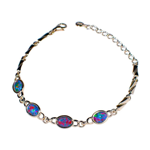 ROCK SENSATION STERLING SILVER AUSTRALIAN OPAL BRACELET