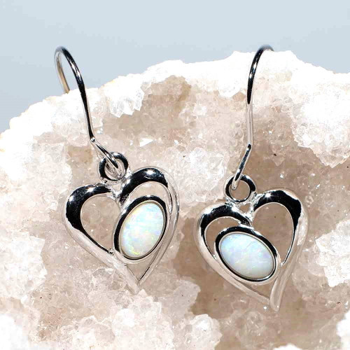 REGAL FRACTIONS STERLING SILVER AUSTRALIAN OPAL EARRINGS