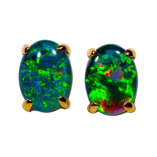 * 1 FREE SPIRIT 14KT YELLOW GOLD AUSTRALIAN OPAL EARRINGS
