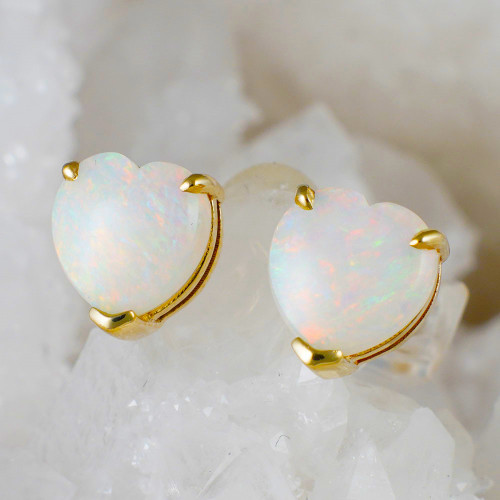 *A SNOW KISS 14KT YELLOW GOLD STUD EARRINGS