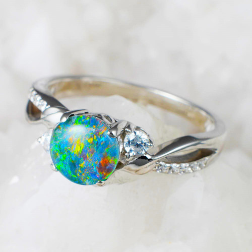 EARTHS NATURE STERLING SILVER OPAL RING