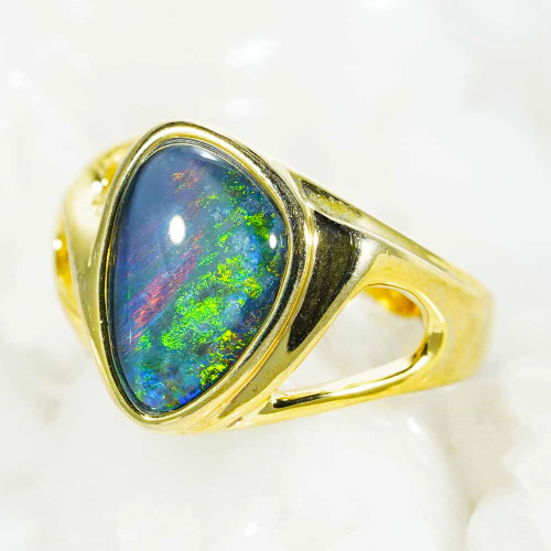 *TINSELTOWN GOLD PLATED AUSTRALIAN OPAL RING