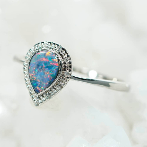 ENGIMA STERLING SILVER AUSTRALIAN OPAL RING