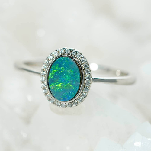 LUMINOSITY STERLING SILVER AUSTRALIAN OPAL RING
