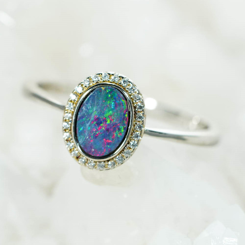 *TAPESTRY STERLING SILVER AUSTRALIAN OPAL RING