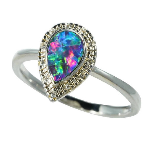 SILHOUETTE STERLING SILVER AUSTRALIAN OPAL RING