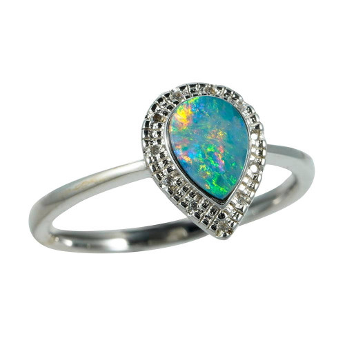 GLIDED STERLING SILVER AUSTRALIAN OPAL RING