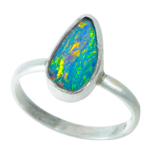 * 1 CURATED CURIOSITY STERLING SILVER AUSTRALIAN OPAL RING