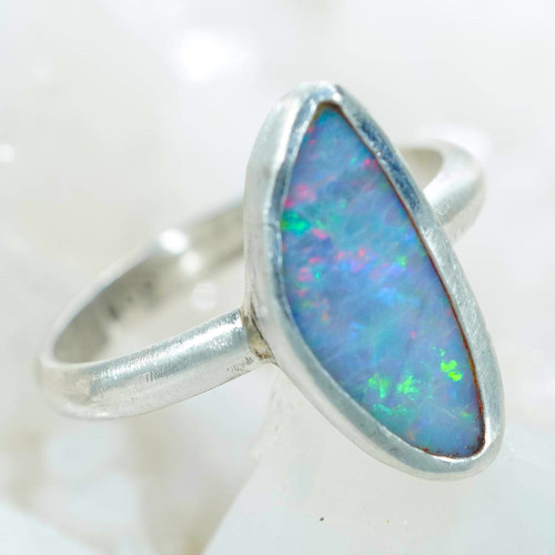 *COLOR PLAY REVELRY STERLING SILVER AUSTRALIAN OPAL RING