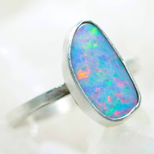* PRISTINE BEAUTY STERLING SILVER AUSTRALIAN OPAL RING