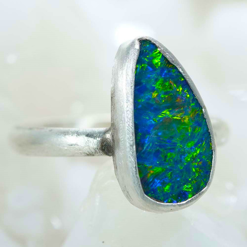 * 1  ICONOCLASTIC STERLING SILVER AUSTRALIAN OPAL RING
