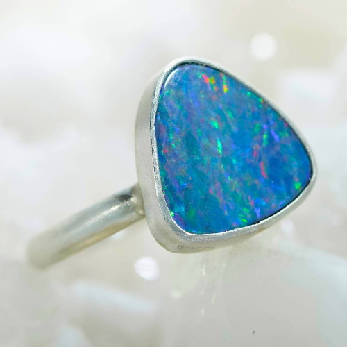 * GUIDING LIGHT STERLING SILVER AUSTRALIAN OPAL RING
