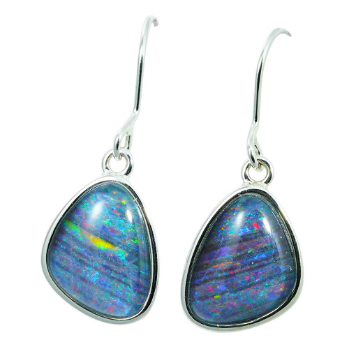 *COLOR CRUSH STERLING SILVER AUSTRALIAN OPAL DROP EARRINGS