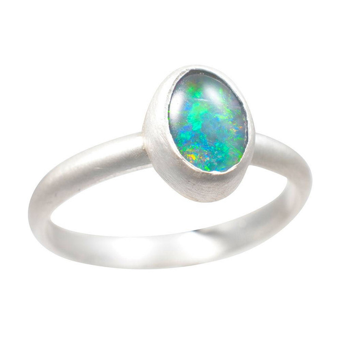 PRECIOUS BEAUTY STERLING SILVER AUSTRALIAN OPAL RING