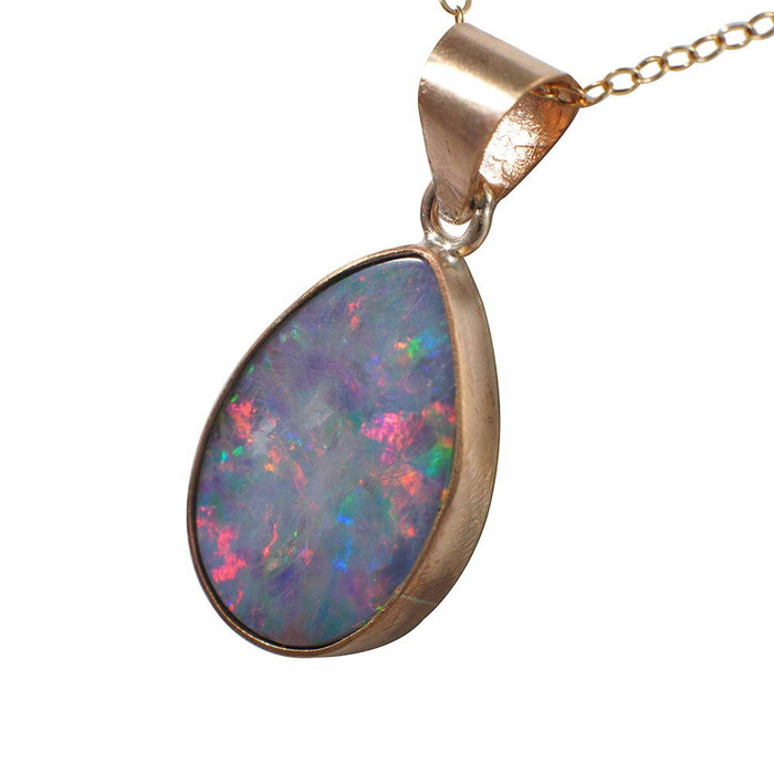 GEM DANCE 14KT ROSE GOLD FILLED AUSTRALIAN OPAL NECKLACE