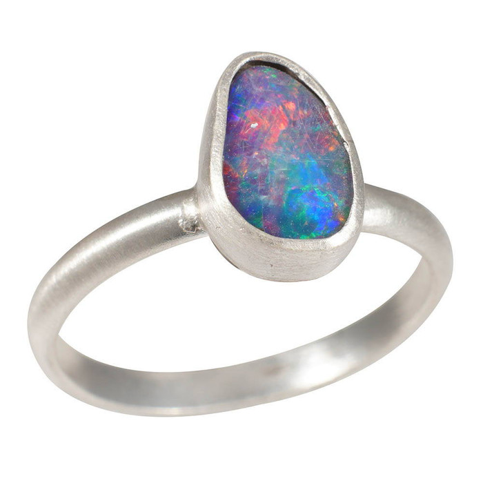 DREAM COLOR STERLING SILVER AUSTRALIAN OPAL RING