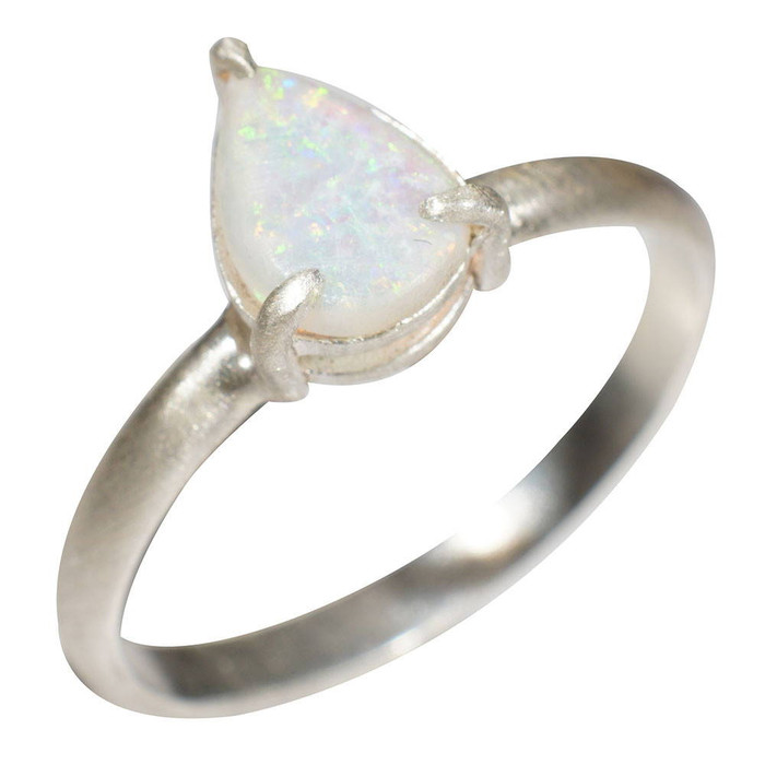 BRIGHT VORTEX STERLING SILVER AUSTRALIAN OPAL RING
