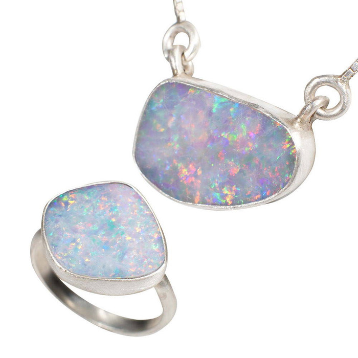 DESTINY AWAITS STERLING SILVER OPAL JEWELLERY SET
