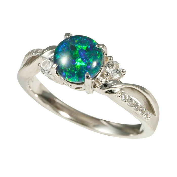 *  PATSY STERLING SILVER AUSTRALIAN OPAL RING