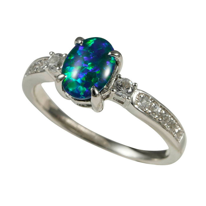 * MADISON STERLING SILVER AUSTRALIAN OPAL RING
