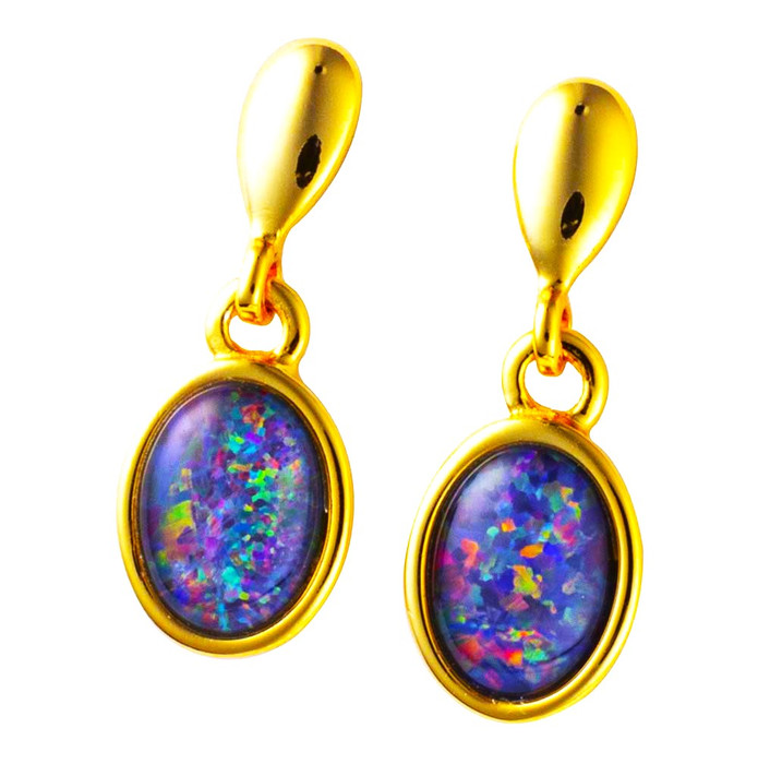 STELLAR DAZE 18KT GOLD PLATED  OPAL DROP EARRINGS