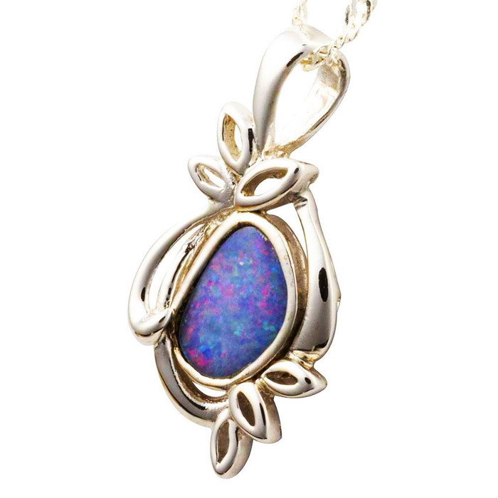 MAIN REASON STERLING SILVER AUSTRALIAN OPAL NECKLACE