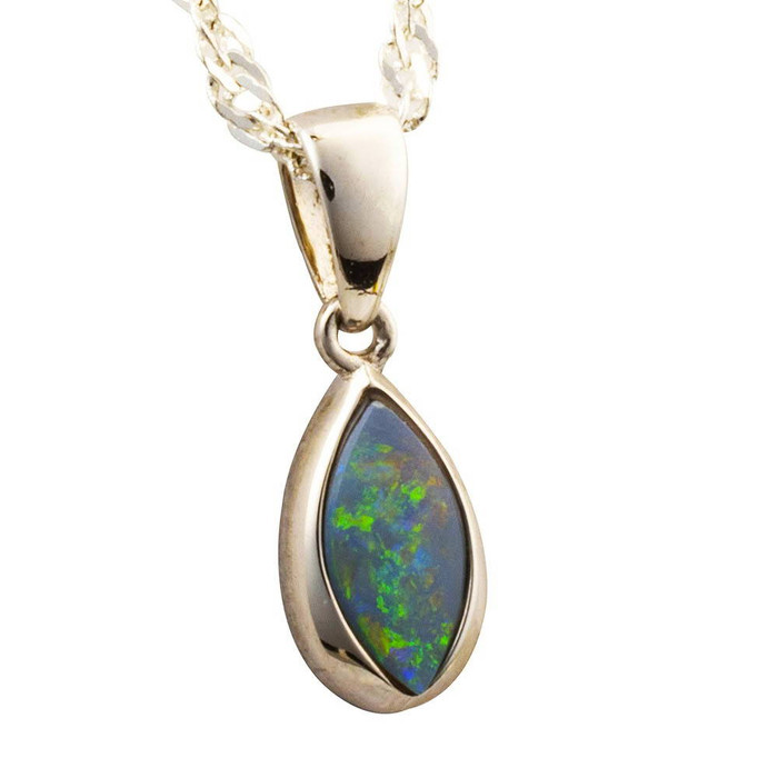 FREQUENCY STERLING SILVER AUSTRALIAN OPAL NECKLACE