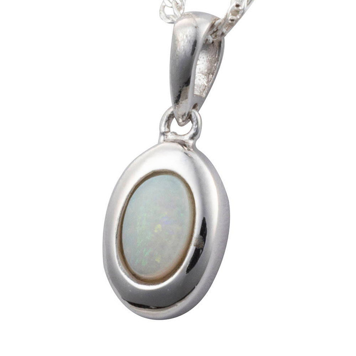 INNER PEACE STERLING SILVER AUSTRALIAN WHITE OPAL NECKLACE
