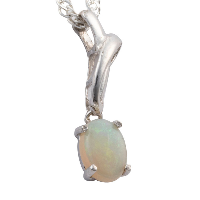 INTERNAL BEAUTY STERLING SILVER AUSTRALIAN WHITE OPAL NECKLACE