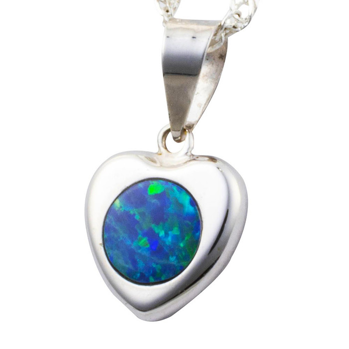 *SPARK STAR 14KT WHITE GOLD AUSTRALIAN OPAL NECKLACE